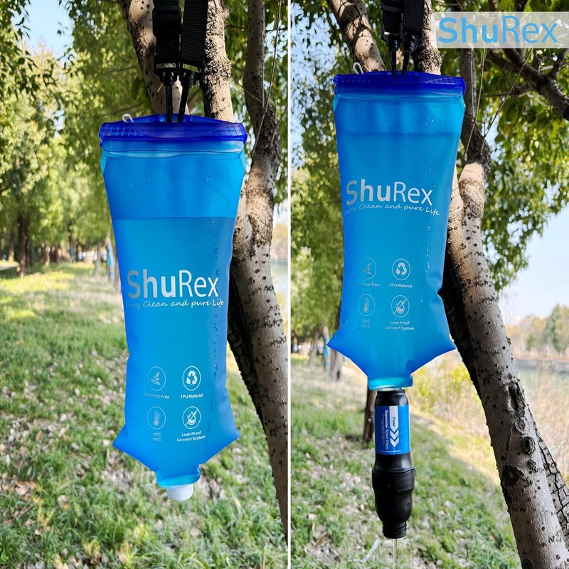 ShuRex 3L Gravity-Fed Water Bag for Sawyer Water Filtration System Survival Water Filter Straw, Compatible with LifeStraw and Other Water Filter Straw, Foldable, BPA-Free (3L) - Image 4